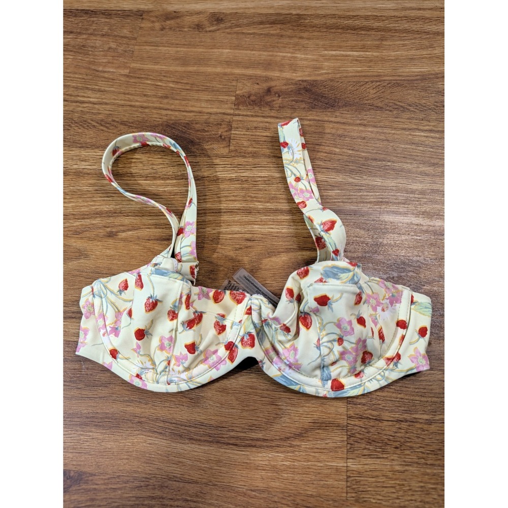 Victorias Secret Wicked Underwire Size 32D Yellow Strawberry Bikini Top